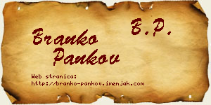 Branko Pankov vizit kartica